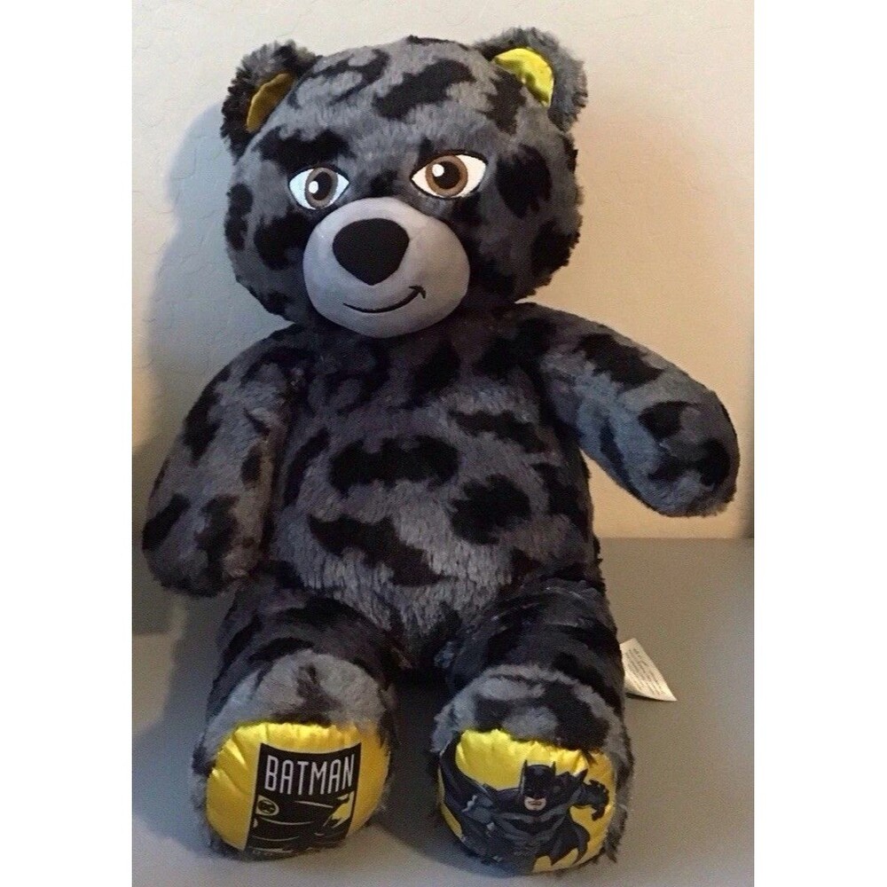 Build-A-Bear BATMAN 80th Anniversary Gray Black Plush Bear 16” Stuffie $5 SHIP!